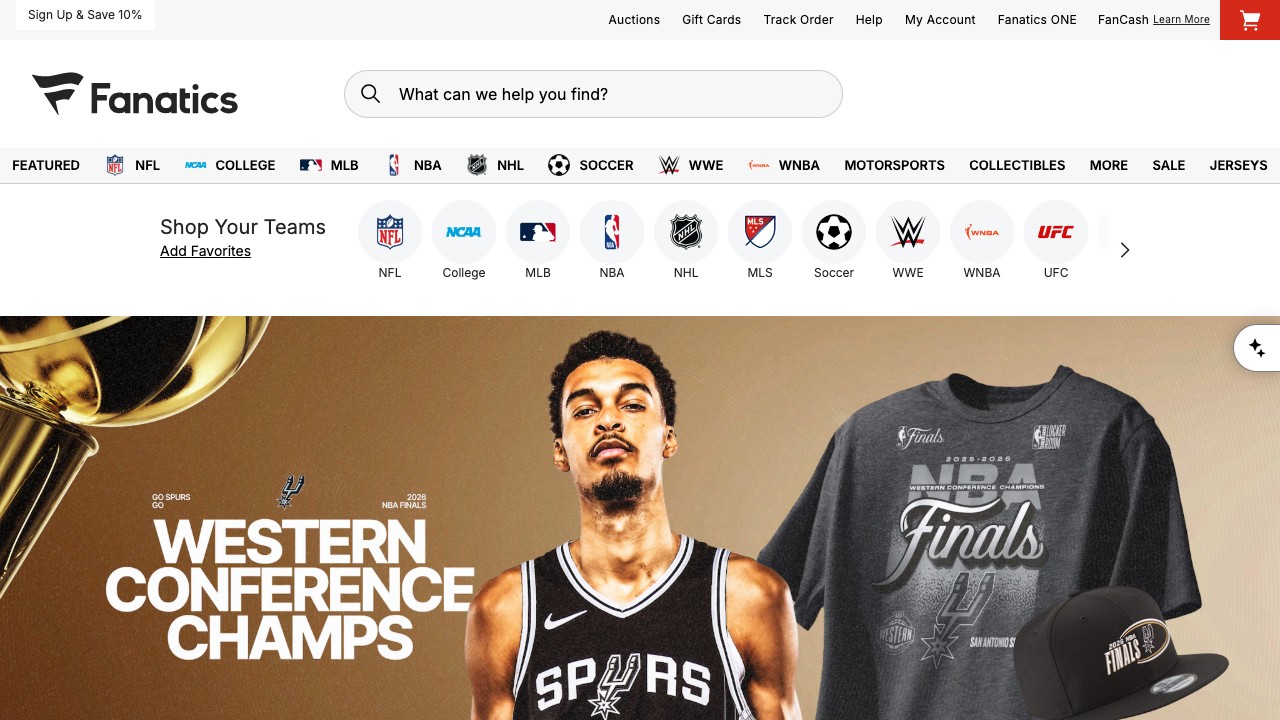 fanatics screenshot